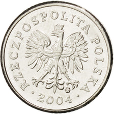 Coin, Poland, 10 Groszy, 2004, MS(63), Copper-nickel, KM:279
