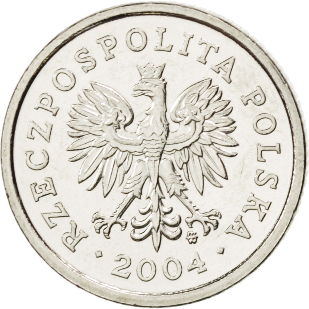 Coin, Poland, 20 Groszy, 2004, MS(63), Copper-nickel, KM:280