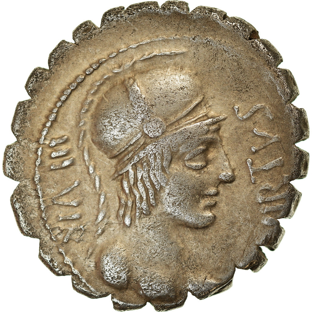Coin, Aquillia, Denarius Serratus, 71 BC, Rome, EF(40-45), Silver