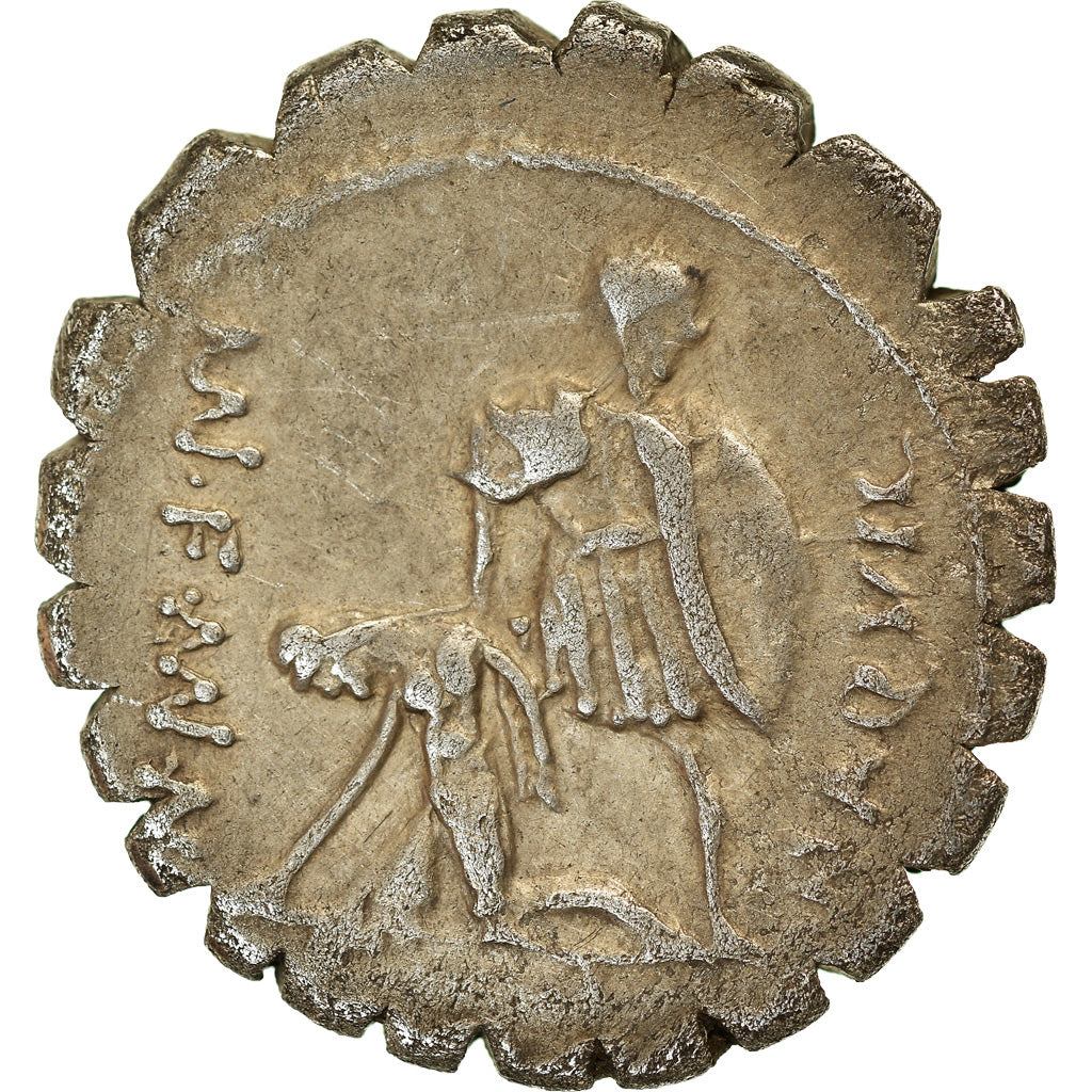 Coin, Aquillia, Denarius Serratus, 71 BC, Rome, EF(40-45), Silver
