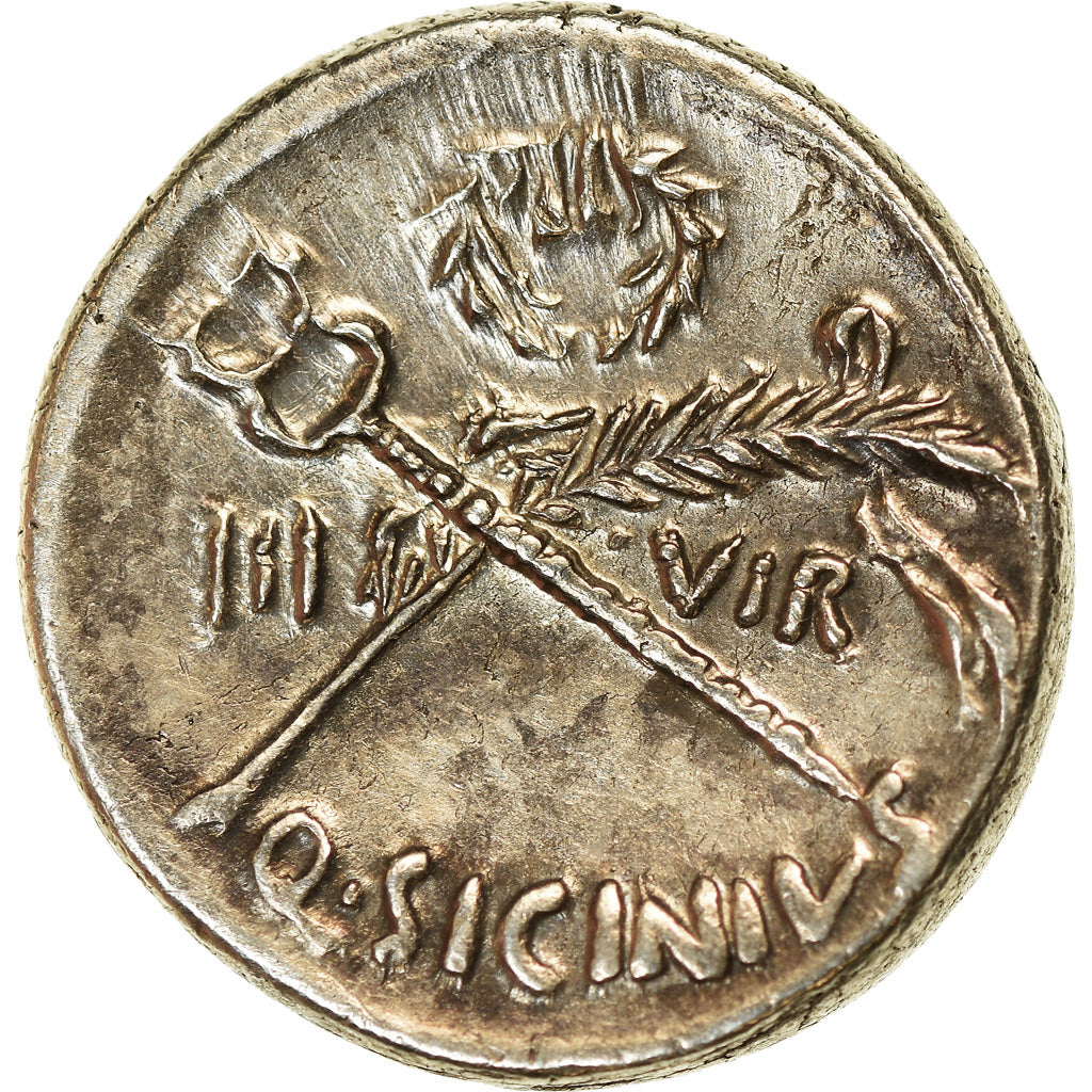 Coin, Sicinia, Denarius, 49 BC, Rome, AU(55-58), Silver, Crawford:440/1