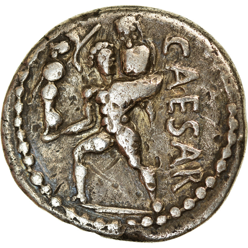 Münze, Julius Caesar, Denarius, 47-46 BC, Traveling Mint, SS, Silber