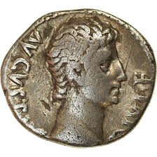 Coin, Augustus, Denarius, 15-13 BC, Lyon - Lugdunum, VF(30-35), Silver, RIC:171a
