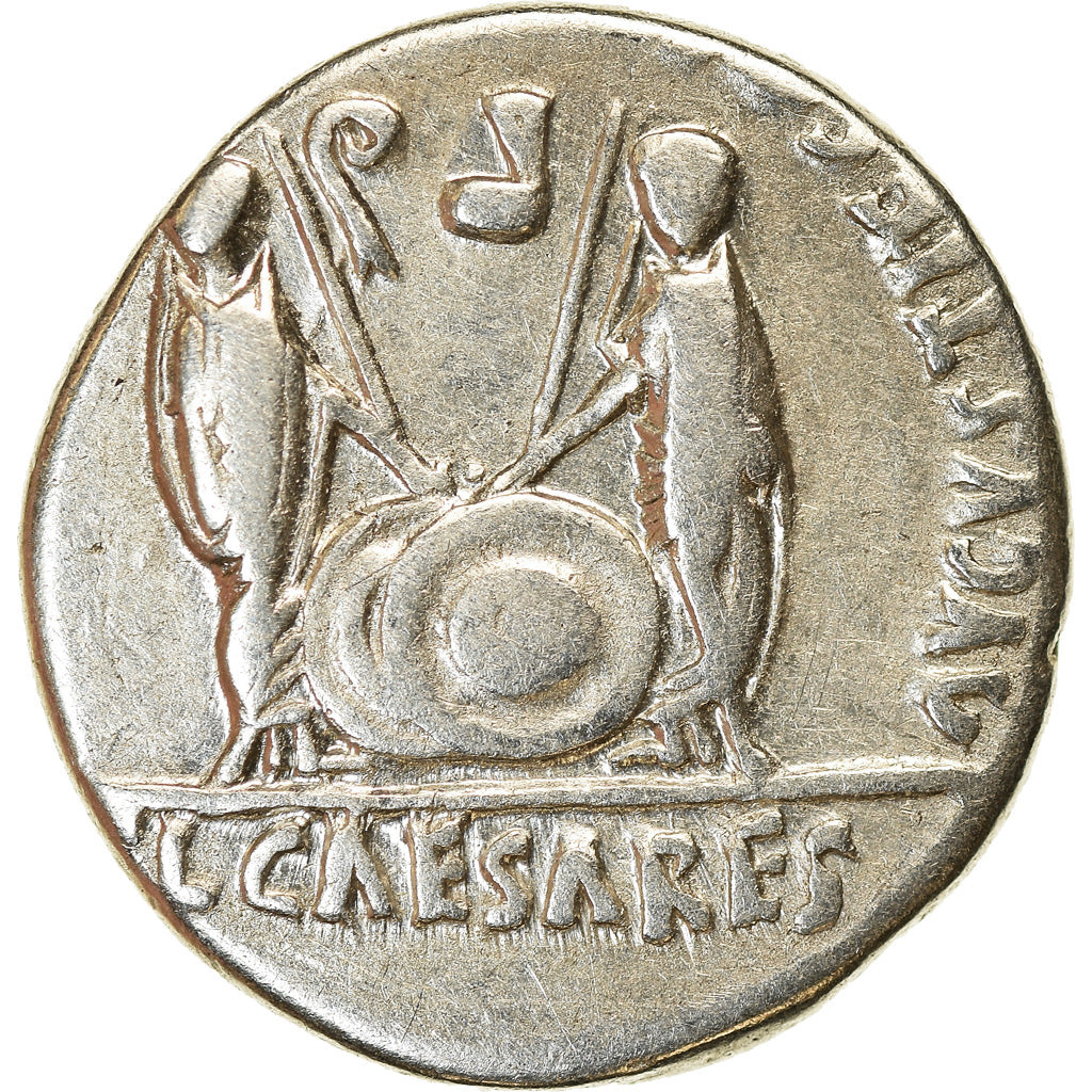 Coin, Augustus, Denarius, 2 BC-4 AD, Lyon - Lugdunum, VF(30-35), Silver, RIC:207