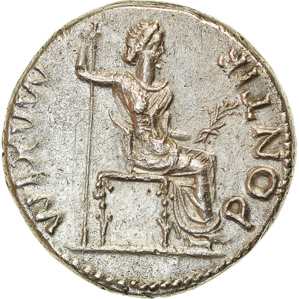 Coin, Tiberius, Denarius, AD 14-37, Lyon - Lugdunum, AU(55-58), Silver, RIC:28