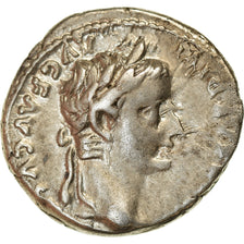 Coin, Tiberius, Denarius, AD 14-37, Lyon - Lugdunum, AU(50-53), Silver, RIC:30
