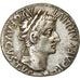 Coin, Tiberius, Denarius, AD 14-37, Lyon - Lugdunum, Brockage, AU(50-53), Silver