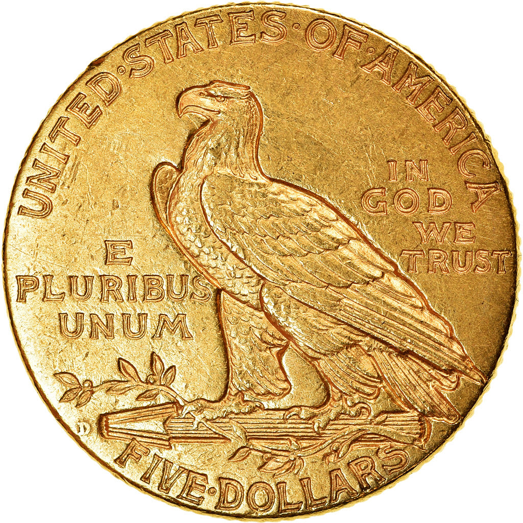 Moneta, Stati Uniti, Indian Head, $5, Half Eagle, 1911, Denver, Rare, BB, Oro