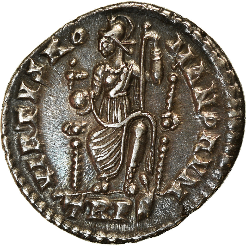 Coin, Theodosius I, Siliqua, 388-395, Trier, AU(55-58), Silver, RIC:58b.1