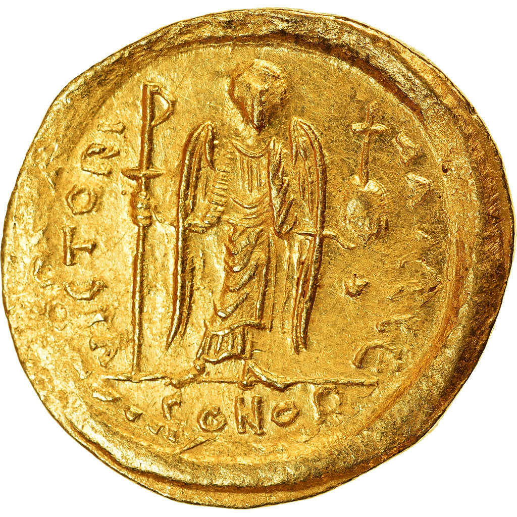 Coin, Justinian I, Solidus, 527-565 AD, Constantinople, AU(55-58), Gold