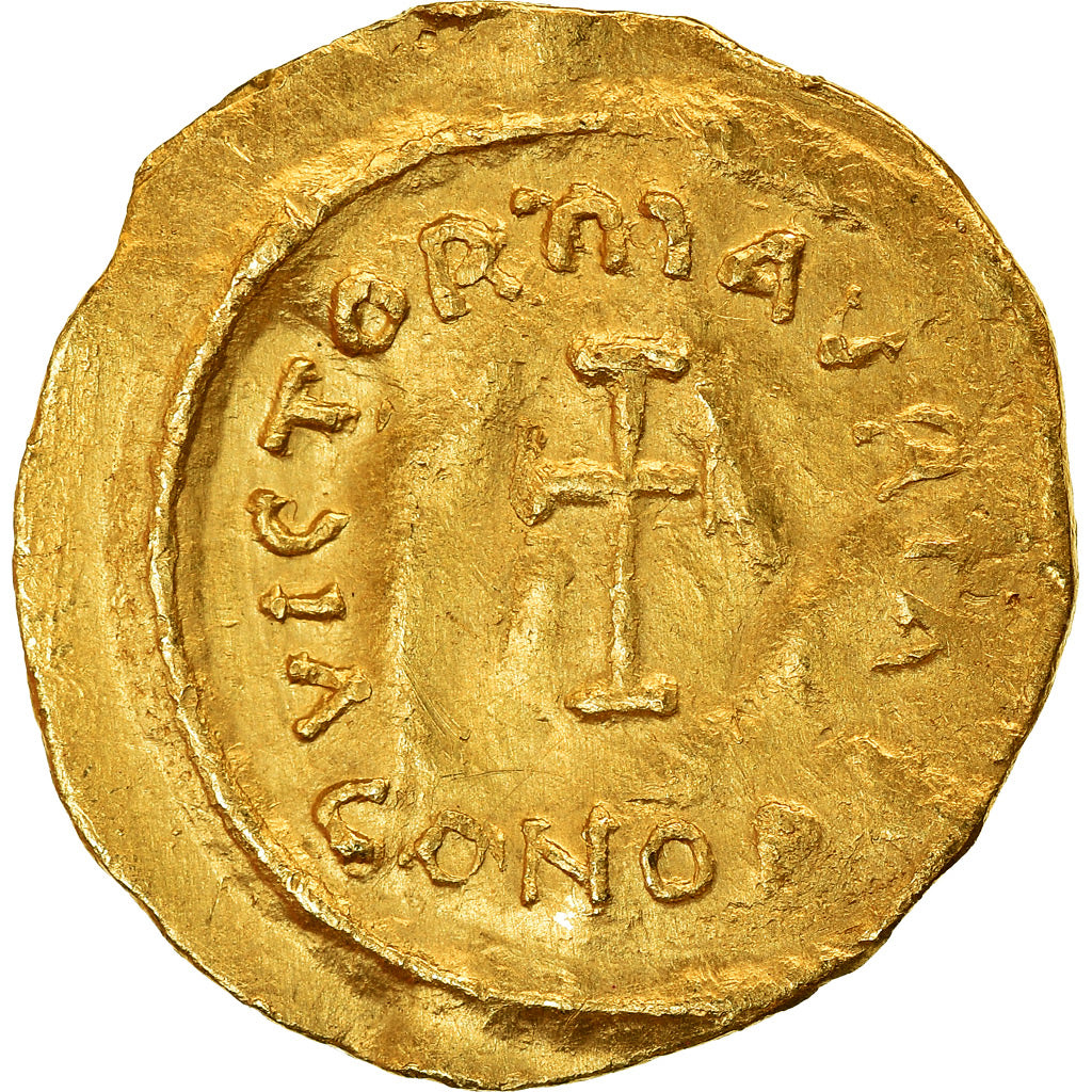 Coin, Maurice Tiberius, Tremissis, 583-602, Constantinople, AU(50-53), Gold