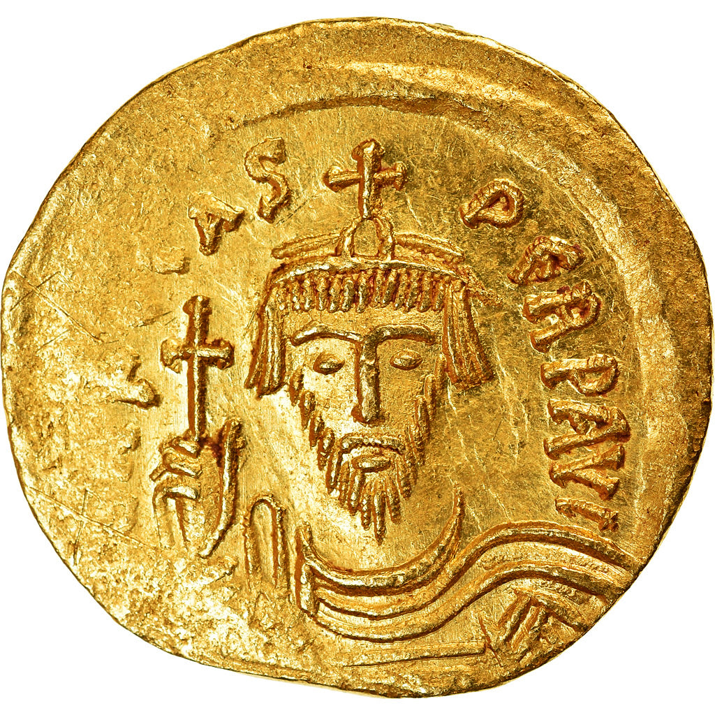 Coin, Phocas, Solidus, 603-607, Constantinople, AU(55-58), Gold, Sear:618