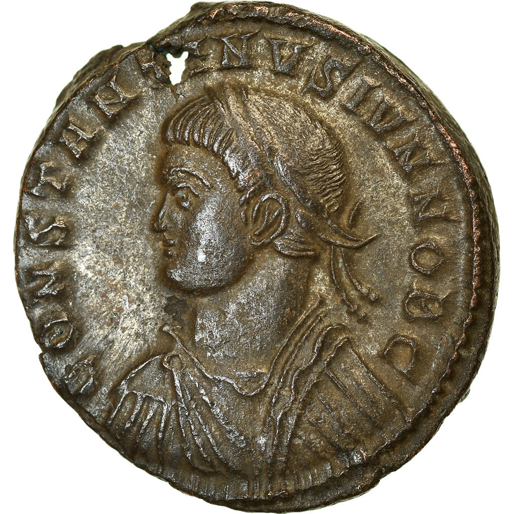 Coin, Constantine II, Follis, 324-325, Trier, AU(55-58), Bronze, RIC:455
