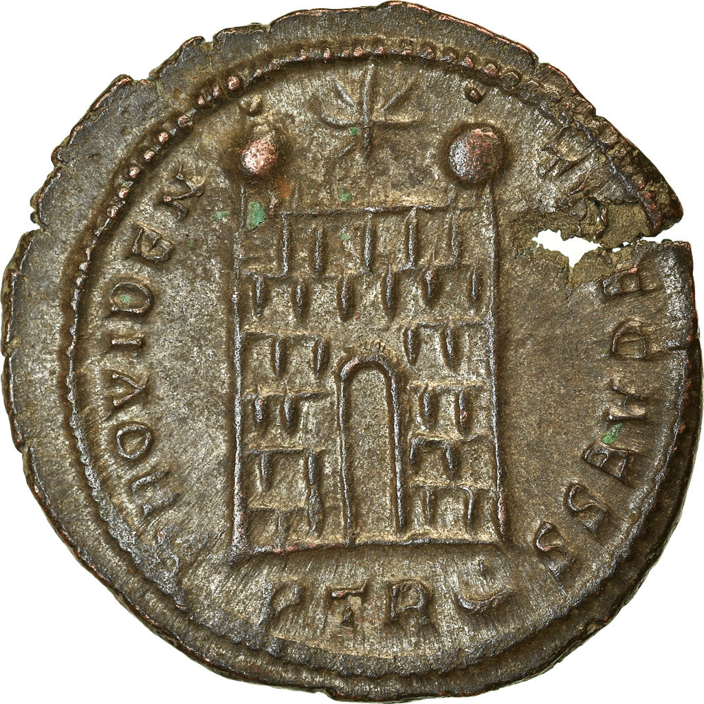 Coin, Constantine II, Follis, 326, Trier, AU(55-58), Bronze, RIC:480