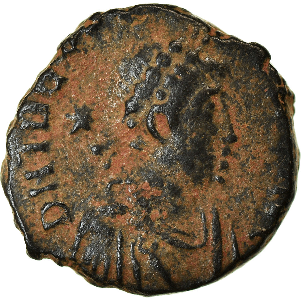 Coin, Theodosius II, Nummus, 406-408, Uncertain Mint, EF(40-45), Bronze