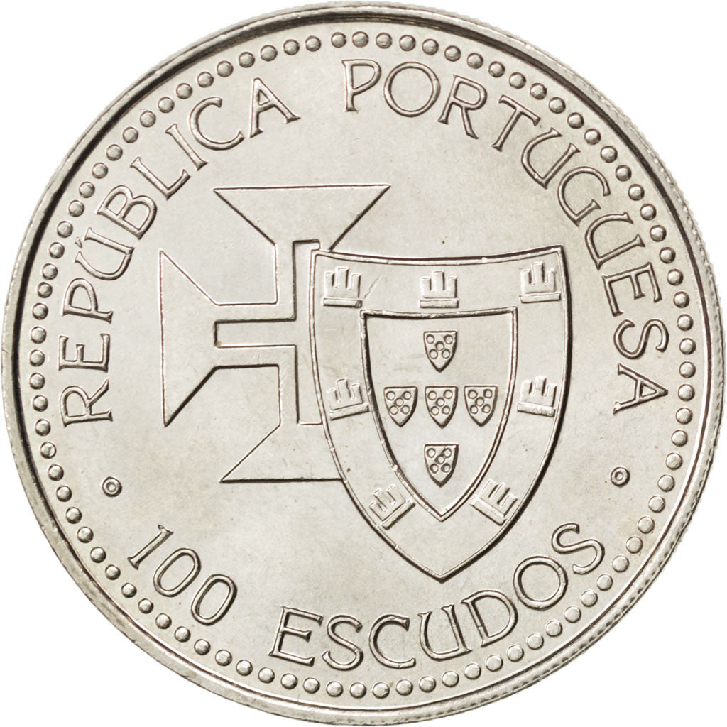 Coin, Portugal, 100 Escudos, 1989, MS(63), Copper-nickel, KM:647