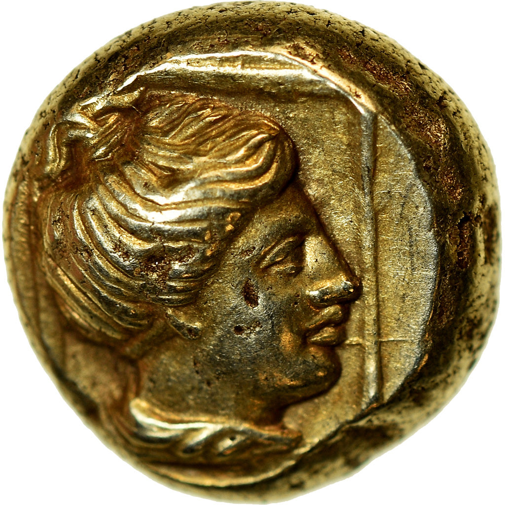 Coin, Lesbos, Mytilene, Hekte, 377-326 BC, AU(55-58), Electrum, HGC:6-1021