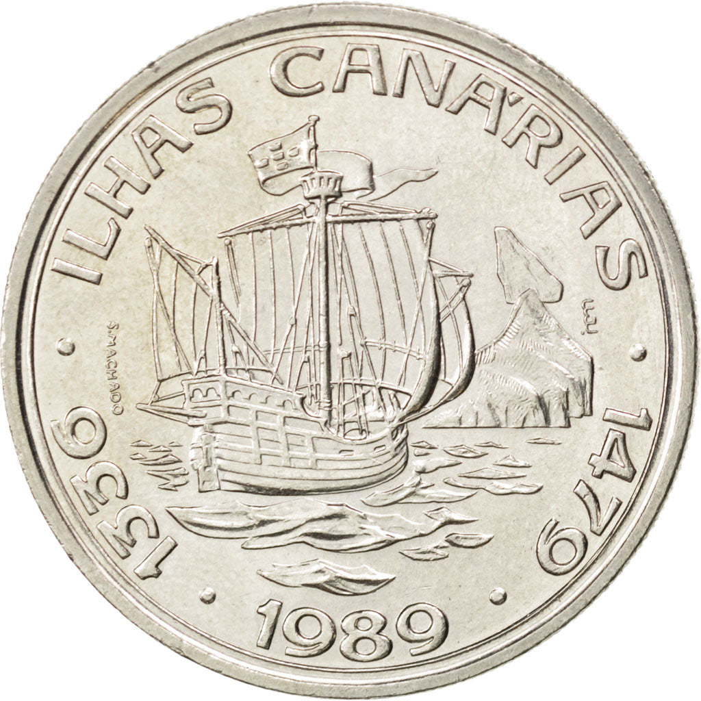 Coin, Portugal, 100 Escudos, 1989, MS(63), Copper-nickel, KM:646