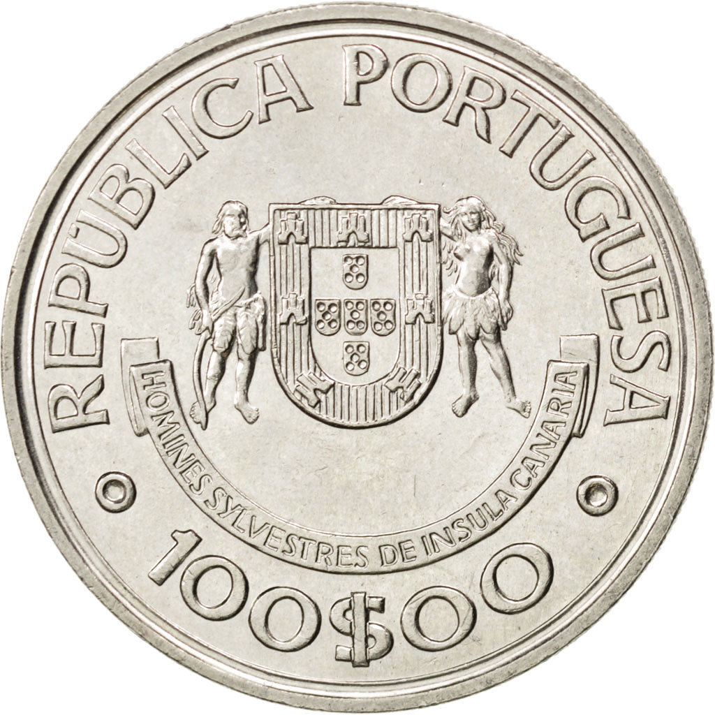 Coin, Portugal, 100 Escudos, 1989, MS(63), Copper-nickel, KM:646