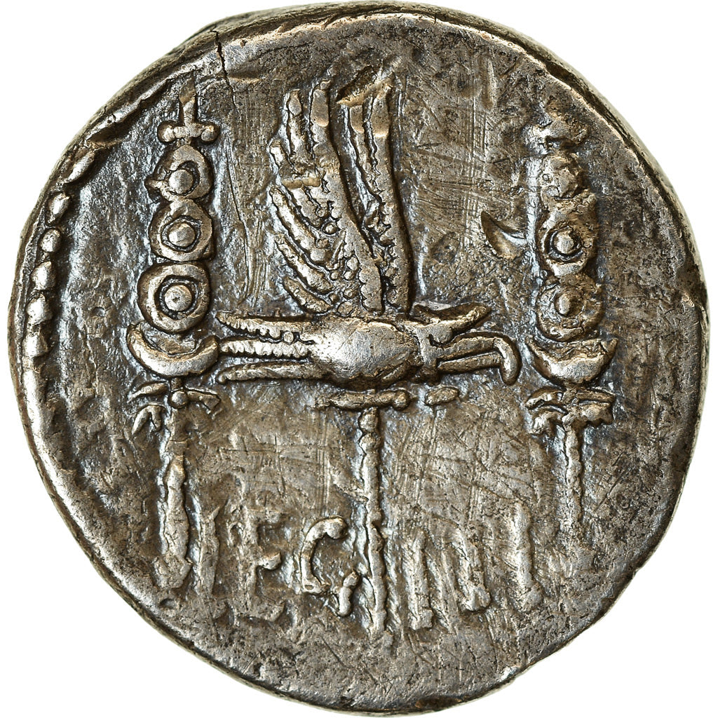 Coin, Marcus Antonius, Denarius, 32-31 BC, Traveling Mint, Pedigree, EF(40-45)