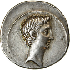 Coin, Octavian, Denarius, 30-29 BC, Rome, Pedigree, AU(55-58), Silver, RIC:265a