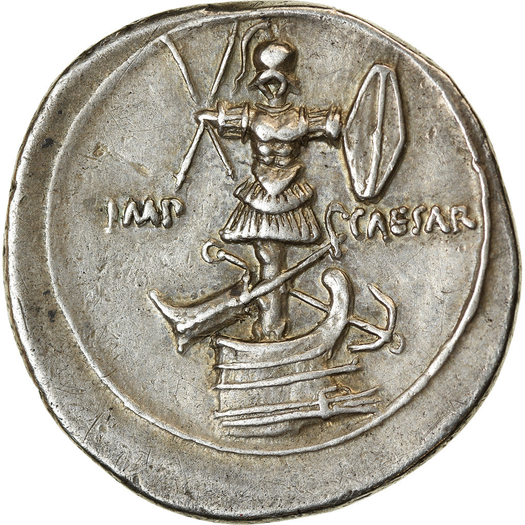 Coin, Octavian, Denarius, 30-29 BC, Rome, Pedigree, AU(55-58), Silver, RIC:265a