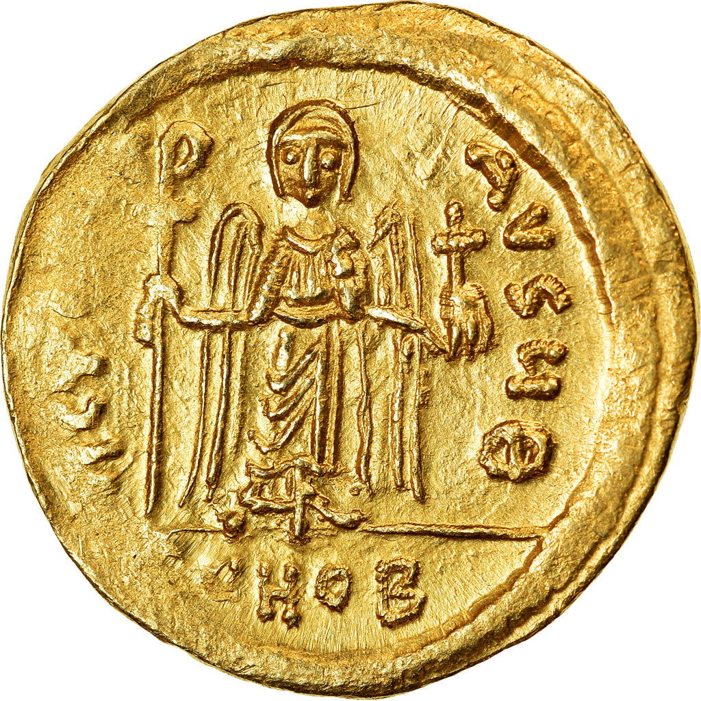 Coin, Phocas, Solidus, 602-610, Constantinople, MS(60-62), Gold, Sear:620