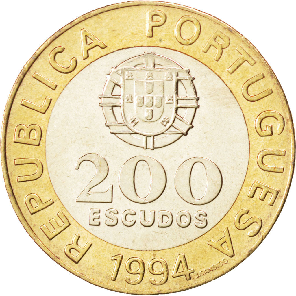 PORTUGAL, 200 Escudos, 1994, KM #669, MS(63), Bi-Metallic, 28, 9.82