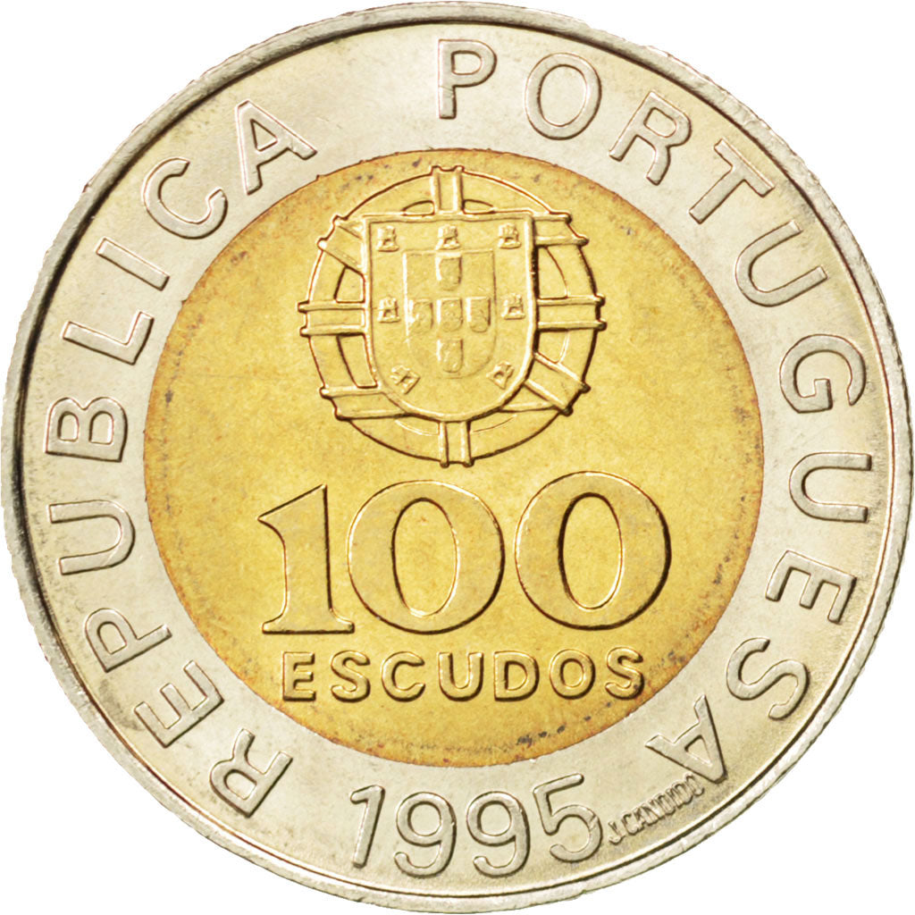 PORTUGAL, 100 Escudos, 1995, KM #678, MS(63), Bi-Metallic, 25.5, 8.30