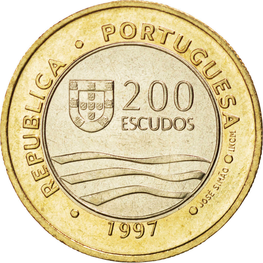 Coin, Portugal, 200 Escudos, 1997, MS(63), Bi-Metallic, KM:694