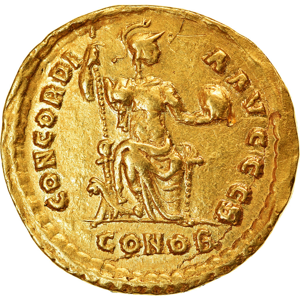 Coin, Valentinian II, Solidus, 388-392, Constantinople, Rare, AU(50-53), Gold