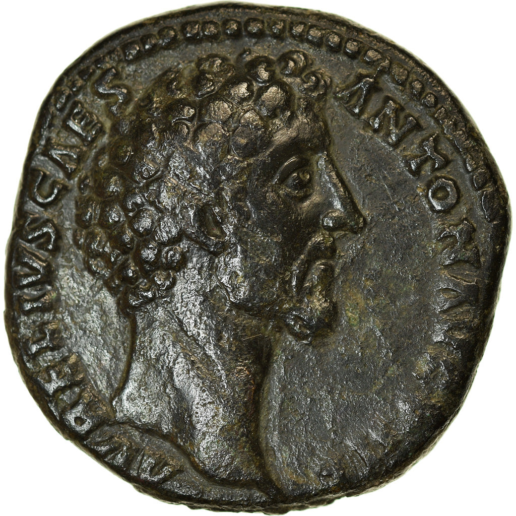 Coin, Marcus Aurelius, Sestertius, 155-156, Rome, EF(40-45), Bronze, RIC:1325a
