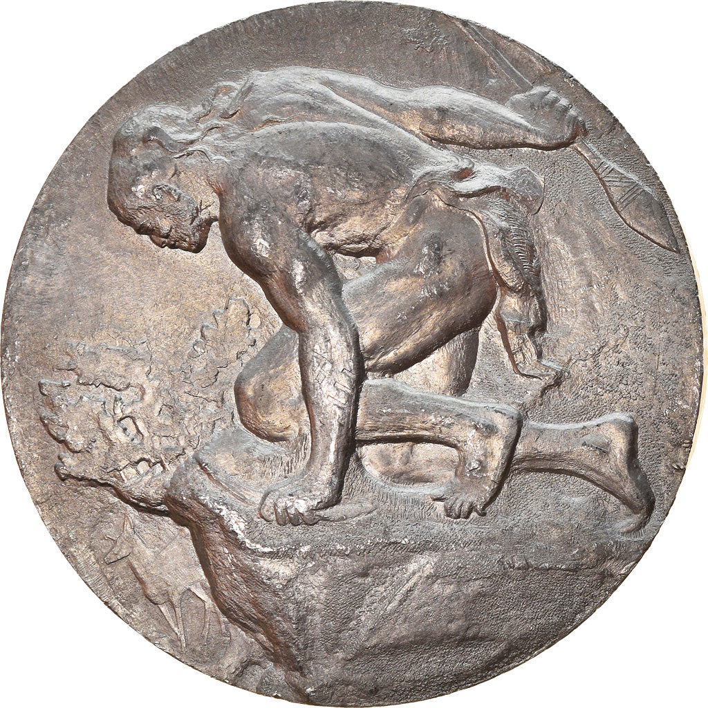 France, Medal, Gravure, Grand Prix de Rome, l'Age de Pierre, 1967, Bazor