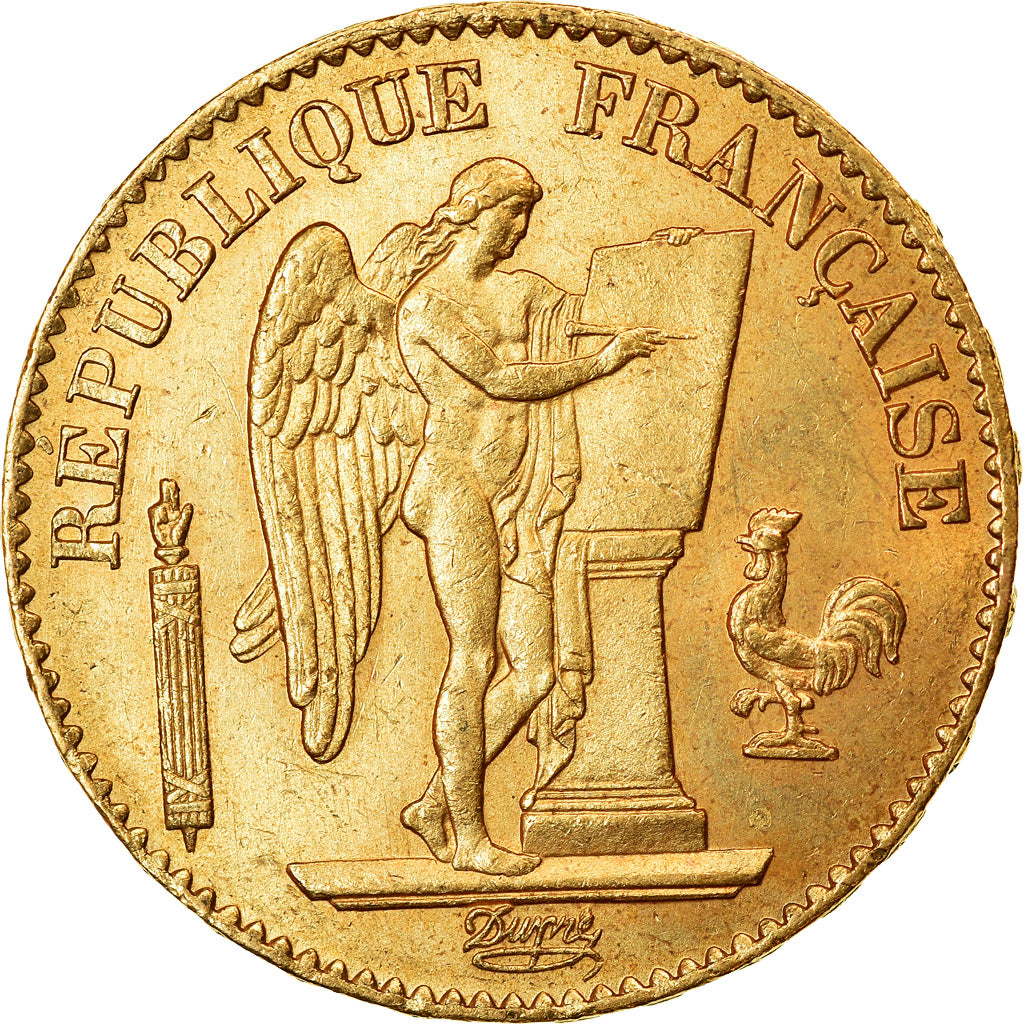 Coin, France, Génie, 20 Francs, 1875, Paris, MS(60-62), Gold, KM:825