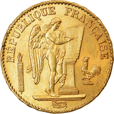 Moeda, França, Génie, 20 Francs, 1876, Paris, MS(63), Dourado, KM:825
