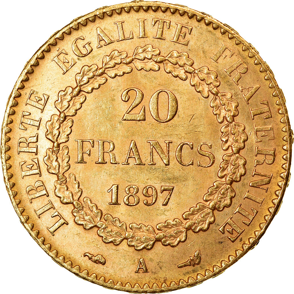 Coin, France, Génie, 20 Francs, 1897, Paris, MS(60-62), Gold, KM:825