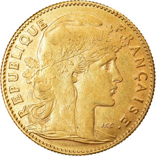 Moneda, Francia, Marianne, 10 Francs, 1910, Paris, MBC, Oro, KM:846