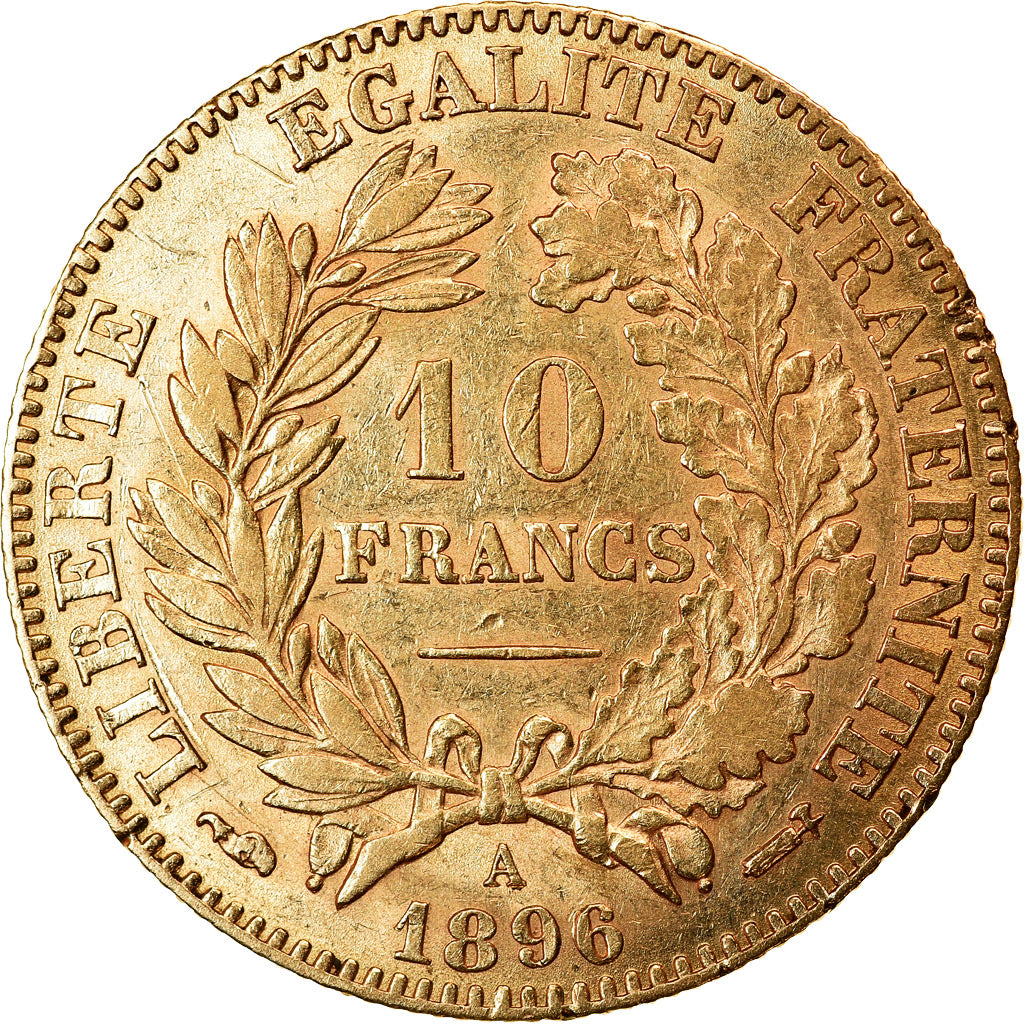 Monnaie, France, Cérès, 10 Francs, 1896, Paris, TTB, Or, Gadoury:1016, KM:830