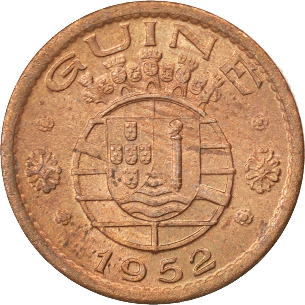 GUINEA-BISSAU, 50 Centavos, 1952, KM #8, MS(63), Bronze, 4.03
