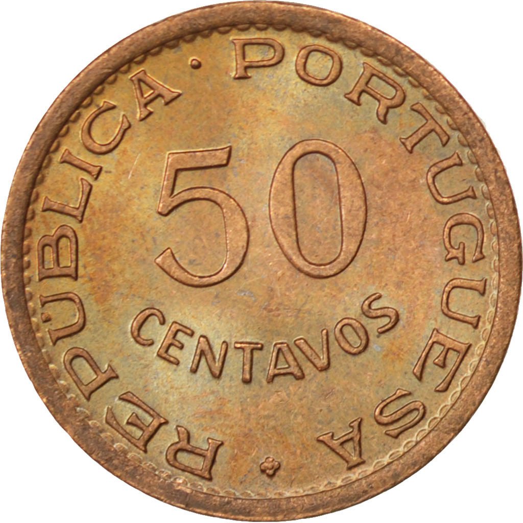 GUINEA-BISSAU, 50 Centavos, 1952, KM #8, MS(63), Bronze, 4.03