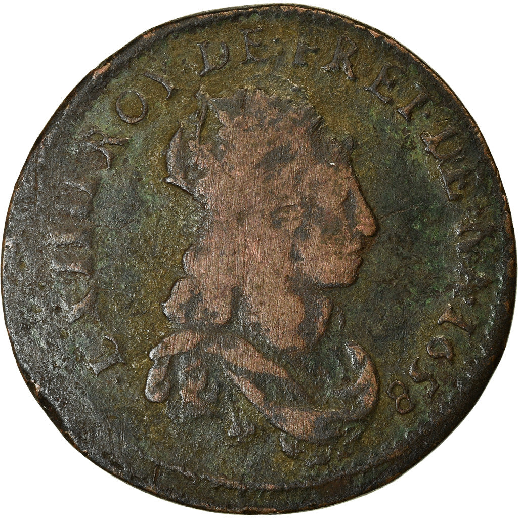 Munten, Frankrijk, Louis XIV, Liard de France, 1658, Limoges, FR, Koper, C2G:118