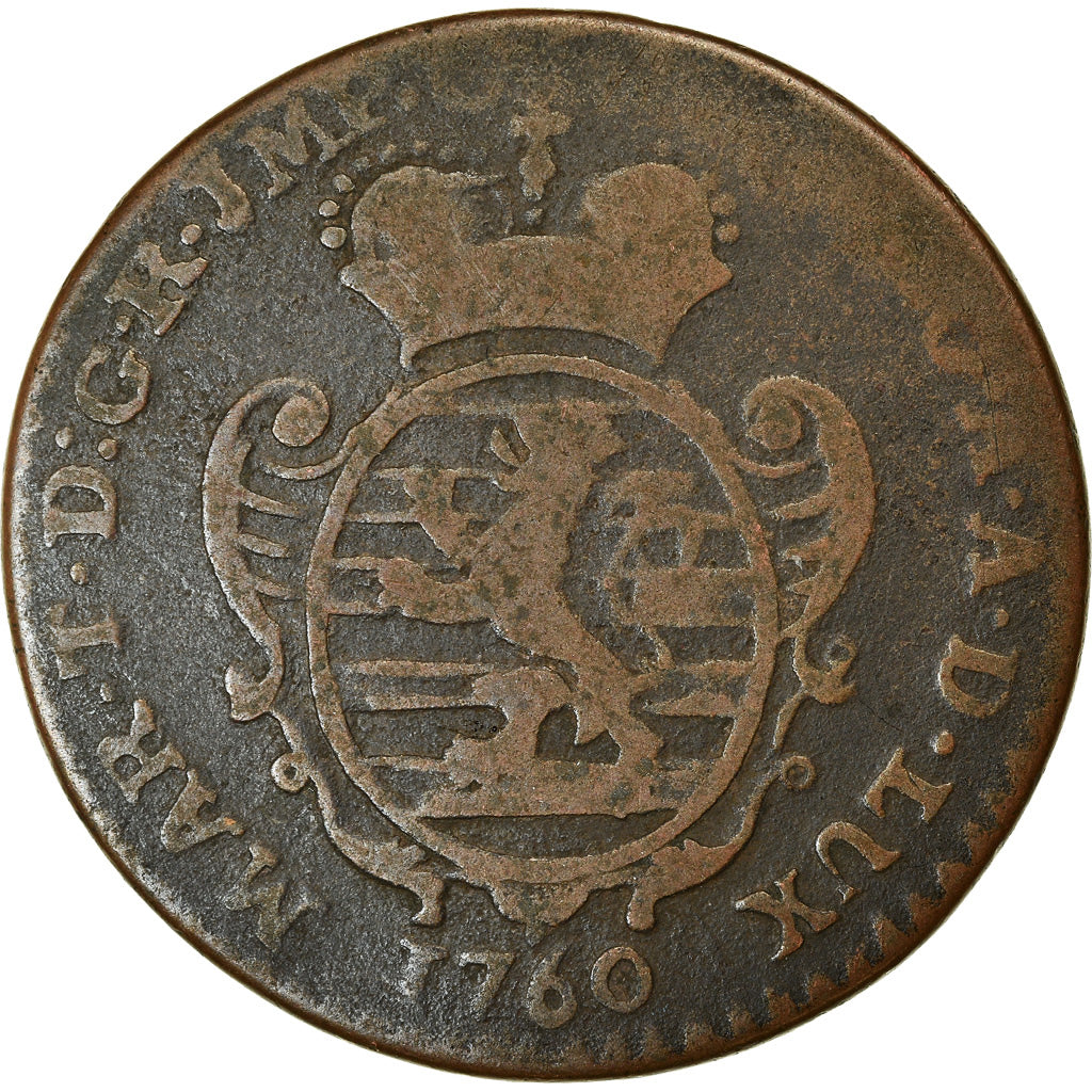 Coin, Luxembourg, Maria Theresa, 2 Liards, 1760, Brussels, VF(20-25), Copper