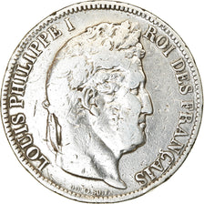 Moeda, França, Louis-Philippe, 5 Francs, 1831, Rouen, VF(20-25), Prata