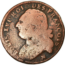 Moneta, Francia, Louis XVI, 12 deniers françois, 12 Deniers, 1793, Marseille