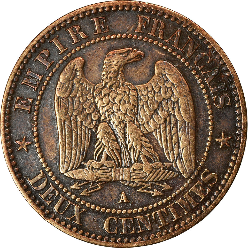 Monnaie, France, Napoleon III, 2 Centimes, 1862, Paris, TB+, Bronze