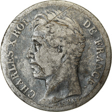 Münze, Frankreich, Charles X, 1/2 Franc, 1830, Paris, S, Silber, KM:723.1