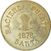 Moneda, Perú, Hacienda Puente Santa, 10 Centavos, 1878, SC, Cobre - níquel