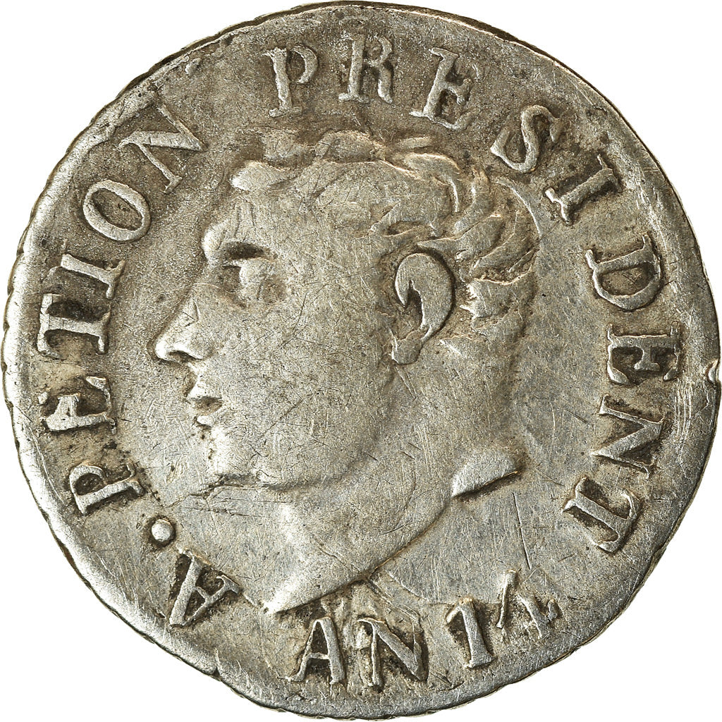 Coin, Haiti, Alexandre Petion, 12 Centimes, An 14 (1817), EF(40-45), Silver