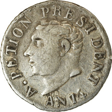 Coin, Haiti, Alexandre Petion, 12 Centimes, An 14 (1817), EF(40-45), Silver