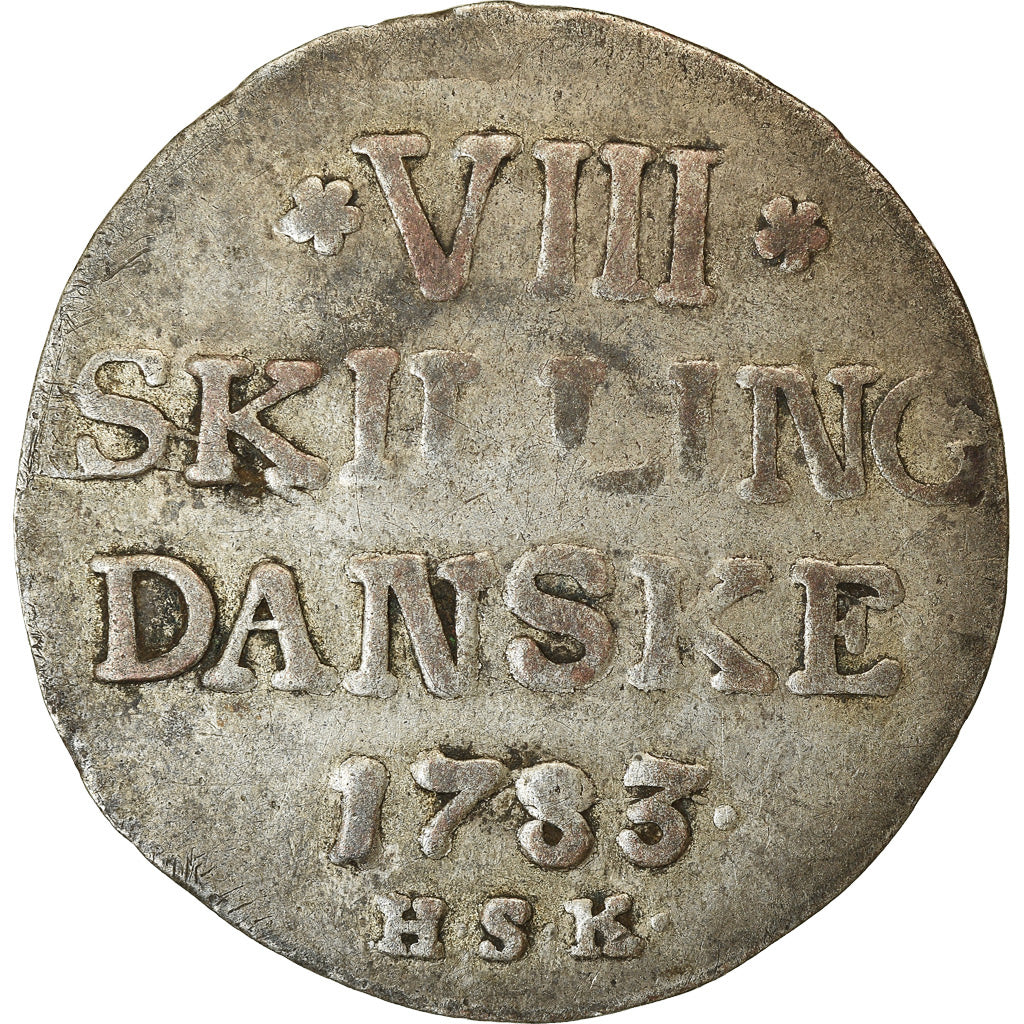 Coin, Denmark, Christian VII, 8 Skilling, 1783, Copenhagen, EF(40-45), Silver